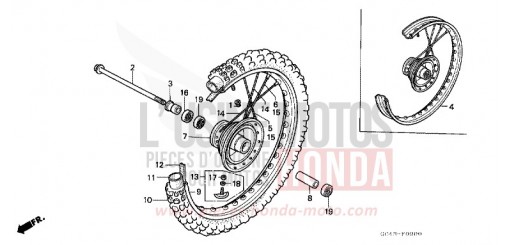 VORDERRAD (RF/R2F/R2G) CR80R2F de 1985